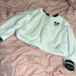 COPY - Disney white fur cropped jacket! Never worn
